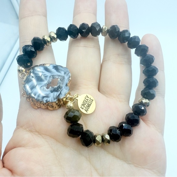 Kinsley Armelle TAILOR BRACELET Elegant Glass AGATE Beaded Bracelet - Picture 3 of 6